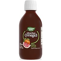 Nature's Way Ultra Pure Omega3 Liquid Fish Oil Supplement Grapefruit Tangerine Flavored 8 Fl Oz
