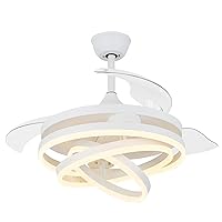Bella Depot Retractable Ceiling Fan with Lights and Remote, 42