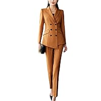 Fashion Ladies Suit Asymmetrical Blazer and Pants Two-Piece Formal Office Workwear