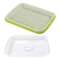 Happyyami 2 pcs Seed Sprouter Tray with Lid BPA Free Seed Germination Tray Nursery Plant Wheatgrass Grower Propagator for Soybean Greenhouse Gardening Growing