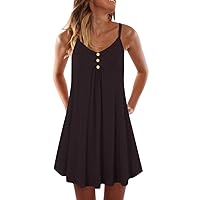 Plus Size Black Dresses for Women Camisole Summer Solid Casual Mini Dress