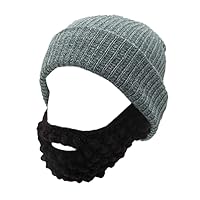 Men's Barbarian Viking Knit Beard Hat Funny Cosplay Halloween Beanie Hat