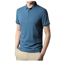 Summer Men Classic Pure Color Casual Short Sleeve Cotton Slim Polo-Shirt