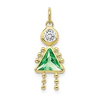 10k Yellow Gold Polished August Girl Charm Pendant Necklace Measures 20x10mm Wide Jewelry Gifts for Women