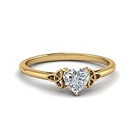 Choose Your Gemstone Celtic Solitaire Ring 18k Yellow Gold Plated Heart Shape Solitaire Engagement Ring 18k : US Size 4 to 12