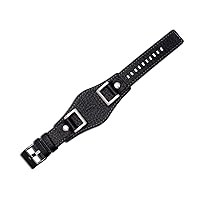 Genuine Leather for Fossil JR1157 Watch Band Accessories Vintage Style Strap with Stainless Steel Joint 24mm Watchbands (Color : Preto, Size : 24mm)