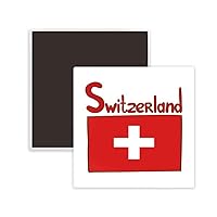 Switzerland National Flag Red Pattern Square Ceramics Fridge Magnet Keepsake Memento