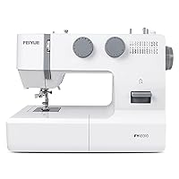 FYe310 Full Size Sewing Machine with Foot Pedal, 105 Stitch Applications, Controllable Pedal Speed, Powerful Servo Motor, Great for Beginners (White)
