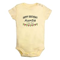 Happy Birthday Auntie I Love You Novelty Rompers, Newborn Baby Bodysuits, Infant Jumpsuits, Kids Short Clothes Outfits