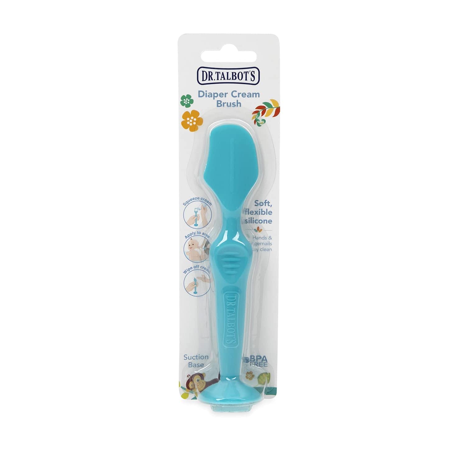 Dr. Talbots Silicone Diaper Cream Brush with Suction Base, Aqua (Pack of 16)