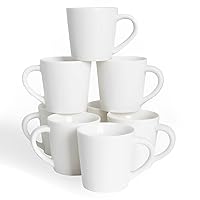 4.2oz Espresso Cups Set of 8, Ceramic Coffee Mugs Demitasse Cups for Espresso and Tea, Small Espresso Mugs for Shot of Coffee, Espresso Coffee Cups with Handles, Gift for Coffee Lovers - White