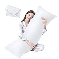 DOWNCOOL Luxury Full Body Pillow Insert with Fiber Cover - Ultra Soft Body Pillow for Sleeping - Breathable Long Bed Pillow Insert, 20