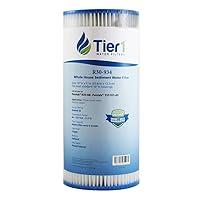 Tier1 30 Micron 10 Inch x 4.5 Inch | Pleated Polyester Whole House Sediment Water Filter Replacement Cartridge | Compatible with Pentek R30-BB, 155101-43, RS6, SPC-45-1030, Home Water Filter