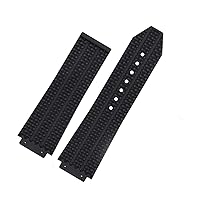 for HUBLOT Classic Fusion Universe Big Bang Series Men Women Black Silicone Watch Strap Vertical Stripe Road Bracelet 26mm*19mm (Color : A-Black, Size : 26-19mm)