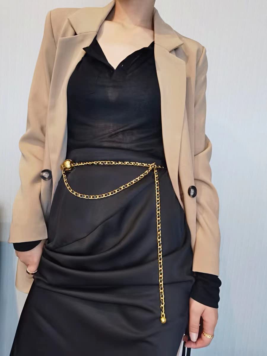 Buy BEMYLV Leather Chain Belt Bag for Women Crossbody Waist Purse Fanny  Pack Fashion Evening Clutch Mini Handbag Detachable