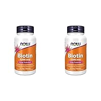 NOW Supplements, Biotin 5,000 mcg, Amino Acid Metabolism*, Energy Production*, 60 Veg Capsules (Pack of 2)
