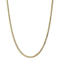 14k Gold 3.9mm Flat Beveled Curb Chain Necklace Jewelry for Women - Length Options: 16 18 20 22 24 26 28 30