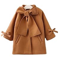 SUUGEN Toddler Kid Baby Girls Warm Wool Bowknot Coat Winter Overcoat Outwear Jacket