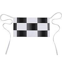 Checkered Funny Waist Apron Waterproof Half Aprons with Pocket And Long Strap for Women Men Cooking