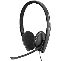 Sennheiser PC 3.2 Chat - Lightweight Stereo Headset With Adjustable Noise-Cancelling Microphone - for Internet Telephony and E-Learners - PC Connectivity- Great for Gaming, Work, & Study,Black