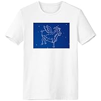 Star Universe Capricorn Constellation Pattern T-Shirt Workwear Pocket Short Sleeve Sport Clothing