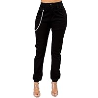 Twiin Sisters Women's Stretchy Baggie/Slim Fit High Waist Trendy Jogger Slacks Pants for Women