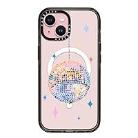 CASETiFY Impact iPhone 15 Case [4X Military Grade Drop Tested / 8.2ft Drop Protection/Compatible with Magsafe] - Art Print - Disco - Clear Black