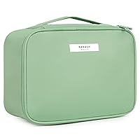 Narwey Travel Makeup Bag Large Cosmetic Bag Make up Case Organizer for Women (Mint Green)