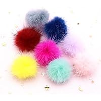 10pcs Fluffy Pom Poms for Scarf Shoes Hat Fur Decoration Faux Fur Pom Pom Ball DIY Scarves Gloves Clothing Accessories ( Color : Mix 6pcs )