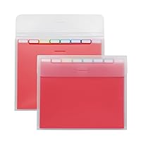 Oxford Portable File Organizer, 8 Plastic File Folders, Clear Case, Holds 8-Tab Poly Project Folders, Letter Size, Assorted Colors, 2 Pack (52022)