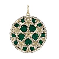 Designer Star Diamond Malachite 925 Sterling Silver Charm Pendant Jewelry