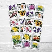 Snowy Beauty Flowers 2022 Postage Stamp Book of 20 Self-Stick awareness vinyl for USPS First Class Letter