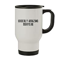 Udderly Amazing Mooyear - Stainless Steel 14oz Travel Mug, White