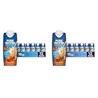 Pure Protein Salted Caramel Shake, Ready to Drink and Keto-Friendly, Vitamins A, C, D, and E Plus Zinc to Support Immune Health, 11 Oz, 12 Count (Pack of 2)
