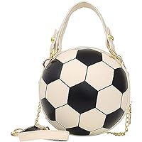 Personalized Customized Soccer Ball Shaped Cross Body Bag Round Handbag PU Leather Messenger Shoulder Bag Personality Purses for Women