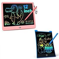 KOKODI 12 inch LCD Writing Tablet Doodle Board+8.5 Inch Kids Toys LCD Writing Tablet(Pink+Blue)
