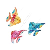 ERINGOGO 12pcs Fish Decorations Party Supplies Photo Props Honeycomb Flower Balls Hanging Bunting Banner Paper Under The Sea Party Decorations Tissue Fish Table Child Small and Fresh