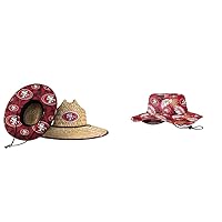 FOCO Mens NFL Team Logo Floral Sun Straw Hat, Team Logo, One Size US & San Francisco 49ers NFL Floral Boonie Hat