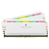 Corsair Dominator Platinum RGB 16GB (2x8GB) DDR4 3200 (PC4-25600) C16 1.35V Desktop Memory - White
