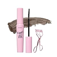 ETUDE Curl Fix Mascara & Eyelash Curler SET #3 Gray Brown New | A curl fix mascara that keeps fine eyelashes powerfully curled up for 24 hours by ETUDE's own Curl 24H Technology | K-beauty