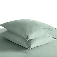 Pizuna King Size Long Staple Cotton Sateen Weave Pillowcases, Sea Foam, 400 Thread Count, OEKO-TEX Standard 100 Certified