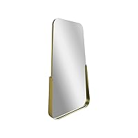Head West Partial Thin Gold Raised Lip Metal Framed Oblong Accent Mirror, Vanity Mirror, Bathroom Mirrors, Wall Mount Mirrors, Decorative Accent Mirrors, Living Room Mirrors - 14