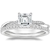 2 Carat Asscher14K White Gold Classic Prong Set Certified Diamond Engagement Ring