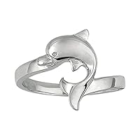 Finejewelers Sterling Silver Dolphin Ring