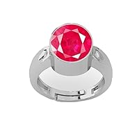 6.25 Carat Natural Ruby/Manik Gemstone Bezel Setting For 925 Sterling Silver July Birthstone Ring For Women And Men