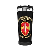 Military Assistance Cmd Vietnam Portable Insulated Tumblers Coffee Thermos Cup Stainless Steel With Lid Double Wall Insulation Travel Mug For Outdoor