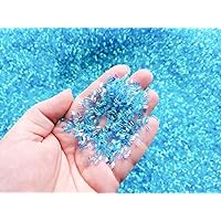 Iridescent Crispy Bingsu Beads for Crunchy (BTL) Slime, Iridescent Straw Beads, 3D Glitter, Slime Supply (Blue, 100 Gram Bag)