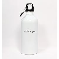 #chickenpox - Hashtag White Water Bottle with Carabiner 20oz