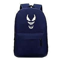 Venom Casual Backpack Lightweight Canvas Bookbag-Waterproof Outdoor Travel Daypack, Navy Blue