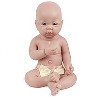 Vollence 17 inch Full Silicone Baby Doll,Not Vinyl Material Dolls,Eyes Open Realistic Reborn Baby Doll,Real Baby Doll,Lifelike Baby Dolls - Girl